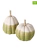 Boltze 2-delige set: decoratieve objecten "Gusty" groen - (H)14 cm