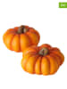 Boltze 2er-Set: Dekoaufsteller "Inka" in Orange - (H)9,5 cm
