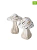 Boltze 2er-Set: Dekoaufsteller "Jelena" in Hellbraun/ Weiß - (H)17 cm