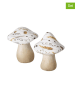 Boltze 2er-Set: Dekoaufsteller "Jelena" in Beige/ Weiß - (H)12 cm