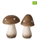 Boltze 2-delige set: decoratieve objecten "Manuso" bruin/wit - (H)16 cm