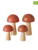 Boltze 2-delige set: decoratieve objecten "Picus" lichtbruin/rood