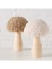 Boltze 2-delige set: decoratieve objecten "Plushy" lichtbruin/wit - (H)12 cm