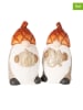 Boltze 2er-Set: Dekofiguren "Costas" in Beige/ Orange - (H)18 cm