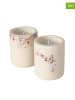 Boltze 2er-Set: Kerzen ''Bernada'' in Beige/ Rosa - (H)8 x Ø 6,5 cm