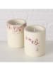 Boltze 2er-Set: Kerzen ''Bernada'' in Beige/ Rosa - (H)8 x Ø 6,5 cm