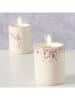 Boltze 2er-Set: Kerzen ''Bernada'' in Beige/ Rosa - (H)8 x Ø 6,5 cm