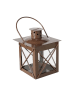 Boltze 2-delige set: lantaarns "Farol" bruin/lichtbruin - (B)10 x (H)13 cm