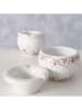 Boltze 2-delige set: asbakken "Bernda" wit/lichtroze - (H)8 cm