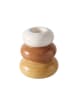 Boltze 3-delige set: theelichthouders "Tobi" grijs/lichtbruin/wit - (H)13 x Ø 11,5 cm