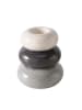 Boltze 3-delige set: theelichthouders "Tobi" grijs/lichtbruin/wit - (H)13 x Ø 11,5 cm