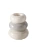 Boltze 3-delige set: theelichthouders "Tobi" grijs/lichtbruin/wit - (H)13 x Ø 11,5 cm