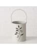 Boltze 2-delige set: windlichten "Leavi" wit