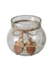 Boltze Windlicht "Tina" in Transparent/ Hellbraun - (H)11 x Ø 12 cm