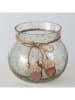 Boltze Windlicht "Tina" in Transparent/ Hellbraun - (H)14 x Ø 17 cm