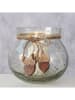 Boltze Windlicht "Tina" in Transparent/ Hellbraun - (H)14 x Ø 17 cm