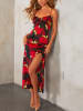 Milan Kiss Jurk rood/zwart