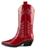 loft37 Leder-Westernstiefel in Rot/ Weiß