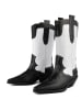 loft37 Leder-Cowboy-Boots "Deep Inside Of Me" in Schwarz/ Weiß