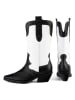 loft37 Leder-Cowboy-Boots "Deep Inside Of Me" in Schwarz/ Weiß