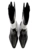 loft37 Leder-Westernstiefel in Schwarz/ Weiß