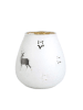 Homla Lampion "Lume" w kolorze złoto-białym - wys. 15 x Ø 13 cm