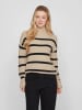 Vila Pullover in Beige/ Schwarz