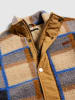Sisley Fleecejacke in Orange/ Blau