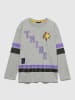 Sisley Longsleeve grijs/zwart/lila