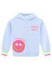Zwillingsherz Hoodie "Always Happy" in Hellblau/ Pink