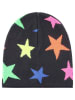 Zwillingsherz 2-delige set: muts en driehoekige doek "Neon Stern" donkerblauw/meerkleurig