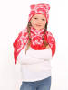 Zwillingsherz 2-delige set: muts en driehoekige doek "Regenbogen" rood/lichtroze