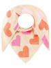 Zwillingsherz 2-delige set: muts en driehoekige doek "Frühlingsherz " beige/lichtroze/oranje