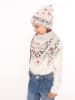 Zwillingsherz 2-delige set: muts en driehoekige doek "Love is Love" crème/meerkleurig