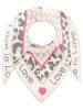 Zwillingsherz 2-delige set: muts en driehoekige doek "Love is Love" crème/meerkleurig