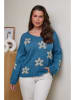 Curvy Lady Pullover in Blau
