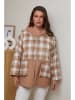 Curvy Lady Sweatjacke in Hellbraun
