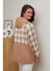 Curvy Lady Sweatjacke in Hellbraun