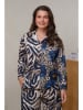 Curvy Lady Blouse donkerblauw/beige