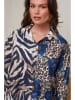 Curvy Lady Blouse donkerblauw/beige
