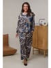 Curvy Lady Hemd in Dunkelblau/ Beige