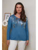 Curvy Lady Pullover in Blau
