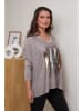 Curvy Lady Pullover in Hellbraun