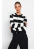 trendyol Cardigan in Schwarz/ Creme