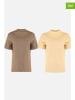 trendyol 2-delige set: shirts lichtbruin/beige