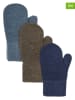 Minymo 3er-Set: Fäustlinge in Blau/ Dunkelblau/ Khaki