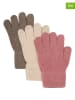 Minymo 3er-Set: Fingerhandschuhe in Hellbraun/ Dunkelrosa/ Creme