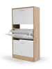 IDOMYA Essentials Schuhschrank in Weiß/ Natur - (B)60 x (H)113 x (T)24 cm