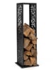 IDOMYA Essentials Stojak w kolorze czarnym na drewno opałowe - 33 x 112 x 33 cm