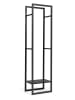 IDOMYA Essentials Stojak w kolorze czarnym na drewno opałowe - 45 x 170 x 30 cm